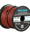 16 Gauge Flexible 2 Conductor Silicone Wire Red Black Spool 50 Ft High Temp 200C 600V Tinned Copper For LED Strip Extension Cable And DIY Projects.