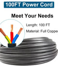 Heavy Duty Deep Well Submersible Pump With 100 Foot Power Cord 1HP 110V Water Pump Offers Plug And Play Functionality Featuring 100FT Full Copper Power Cord.