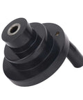 Dial Hand Wheel Position Indicator 12x100mm With Handwheel Handle, black finish, side view, for real-time position readout.