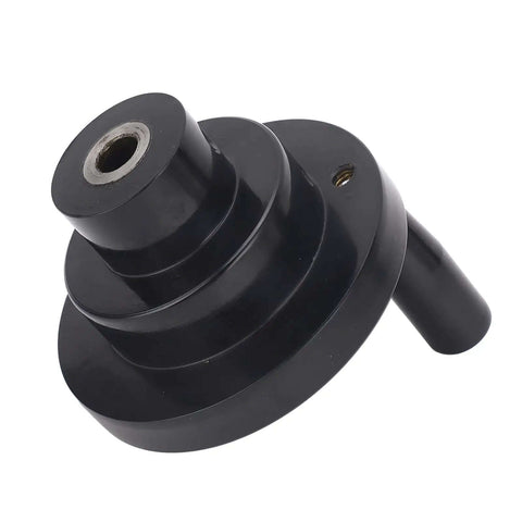 Dial Hand Wheel Position Indicator 12x100mm With Handwheel Handle, black finish, side view, for real-time position readout.