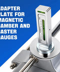 Heavy Duty Wheel Clamp And Magnetic Adapter For 11 To 25 Inch Rims Tight Fit Tire Alignment Tool with camber gauge and adapter plate.