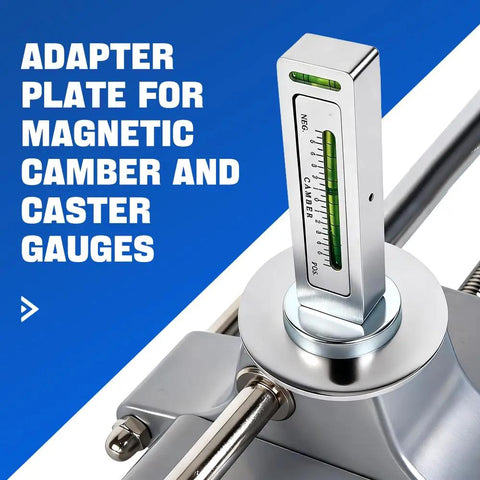 Heavy Duty Wheel Clamp And Magnetic Adapter For 11 To 25 Inch Rims Tight Fit Tire Alignment Tool with camber gauge and adapter plate.
