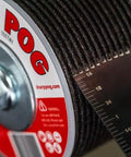 Close-up of Oscillating Saw And Multitool Blade Sharpener For Dull Blades Red Grip Quick Sharpening Tool showing measurement markings