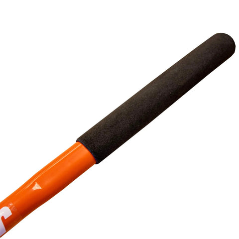 Close-up of 30 Inch Steel Hookaroon Built In The USA Orange Powder Coat Durable Steel Handles And Hooks With Comfortable Rubber Grip
