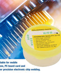 High Performance No Clean Solder Flux Paste For PCB And BGA Repair container next to electronic components, 150g size