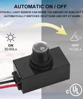 Outdoor Photocell Light Sensor For Dusk To Dawn Lighting No Fuss Auto On Off Hard Wired Post Light Controller, product close-up.