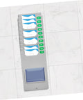 Heavy Duty Material Card Holder Rack For Office Document Organization, grey steel rack for sorting time cards and tags.