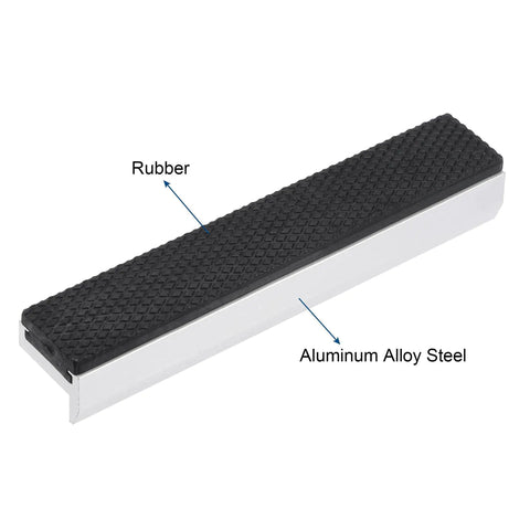 Aluminum Jaw With Rubber Pad For Woodworking And Workbench Vise Protection featuring diamond pattern anti-slip pad
