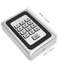 RFID Keypad Door Access Control System, Standalone Metal Unit, 2000-User Capacity, Proximity Card Compatible, silver finish