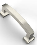 Close-up of single handle from 10 Pack 3 Inch Center Kitchen Cabinet Handles In Brushed Satin Nickel Modern Cupboard Drawer Pulls