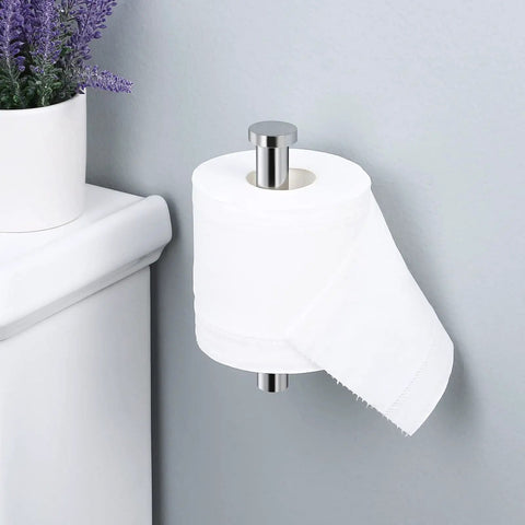 Stainless Steel Toilet Paper Holder Wall Mount Dope Rustproof SUS 304 Polished Finish installed beside toilet