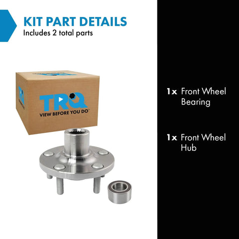 Front Wheel Bearing And Hub Kit For 2013 To 2019 Ford Escape And 2015 To 2019 Lincoln MKC Including One Front Wheel Bearing And One Front Wheel Hub For A Reliable Ride And Easy No Hassle Install, kit and parts shown