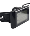 All In One 24 36 48V Ebike LCD Display Panel For Electric Scooter With UART Connection, mounted on 22.2mm handlebar, side view