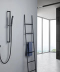 Brass Shower Slide Bar With Height And Angle Adjustable Handheld Shower Head Holder Wall Mount Bracket in Matte Black Finish