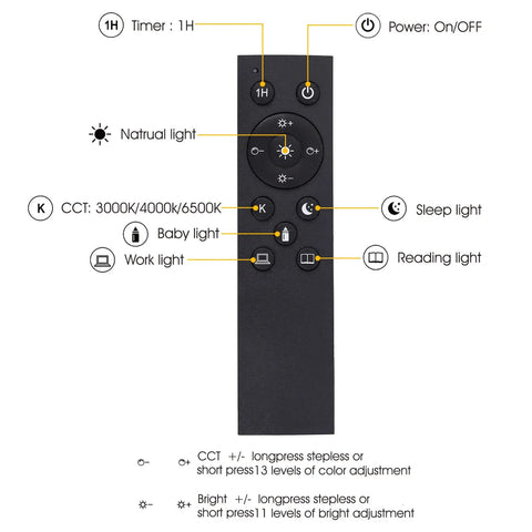 Remote control for Lit Industrial Floor Lamp In Black And Gold With Clear Glass Shade Dimmable Modern Standing Lamp.
