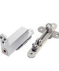 360 Degree Hydraulic Automatic Return Door Closer With Hidden Hinge for Roll Easy Closing and Dead Stop Alignment showing aluminum hinge parts.
