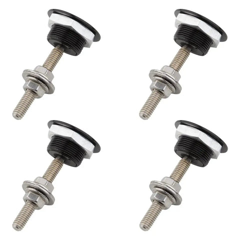 Pack Of Four Universal Aluminum Hood Pins 1.25 Inch Quick Release Lock Clip For Cars Bumpers Hood Latches And License Plates Durable Aluminum Alloy Construction.
