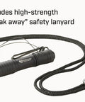 MicroStream 45 Lumen Everyday Carry Pocket Flashlight with AAA Battery included, shown with break-away safety lanyard