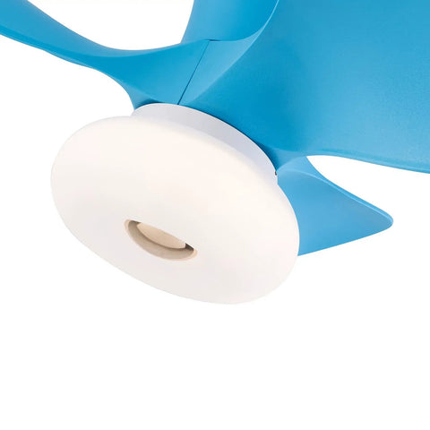 Ceiling Fan with Light 22 Inch 6 Speeds Timing 3 Color Temperatures for blue fan blades and white light fixture detail.
