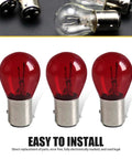 Red 12V 21/5W Halogen Brake Light Bulb With BAY15D Base, Dual High Low Filament, Easy Install for Cars and Motorcycles