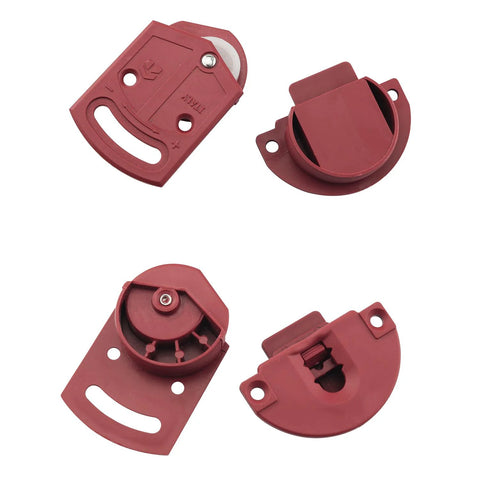 16 Pieces Plastic Red Cabinet Sliding Door Pulley With Screws Wardrobe Roller Track Gear Panel Interior Kit components