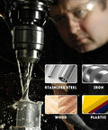 Six-piece high-speed steel end mill cutter set (1/8–1/2 in), 4-flute straight profile