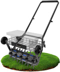 2 In 1 Rolling Lawn Aerator And Roller With Removable Gear Spikes for Easy Switch, heavy duty yard tool on grass patch