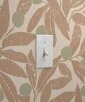 Top Shelf Rustic Botanical Vinyl Wallpaper With Subtle Leather Texture Heavy Duty Wallcovering featuring beige leaves and green accents.