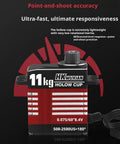 Premium 11Kg Digital Servo Motor Featuring A Blazing Fast Hollow Cup Coreless System And Knockout Full Metal Gears For RC Cars Planes Helicopters And Robots Built Tough Smooth Running Red Finish, showing front view and specifications.