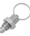 Heavy Duty Stainless Steel M12 X 12Mm Thread Ball Head Indexing Spring Plunger With Pull Ring 8Mm Pin Diameter side view