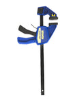One-Handed Quick-Change Bar Clamp For Medium-Duty Projects, 12 Inch, 300 Lbs Clamping Pressure with blue handle