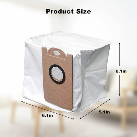 Leakproof Six Pack Dust Bags With Mega Capacity For M7 Pro M7 Max M8 And iHome AutoVac Nova Vacuums product size diagram