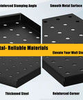 Heavy Duty Metal Pegboard Panels 10 Pack For Garage And Garden Tool Storage 16x12 Inch Steel Pegboard With Included Drywall Anchors And Screws Black Finish Supports Up To 1000 Lbs Total showing close-up of panel texture and features.