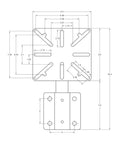 Tough As Nails Universal Vise And Bench Grinder Mount dimensions diagram with measurement labels and heavy duty steel design.