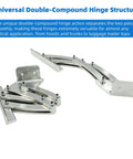 Universal Large Hidden Hinges For Deck Lids Rumble Seat Trunk Lids Car Hoods And Truck Bed Tonneau Covers No Internal Spring Pair Built Tough And Ready For Big Lifts Compatible With Bilt Rite Hinges showing double-compound structure.