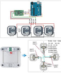 Four 50kg Load Cell Half Bridge Sensor Kit With HX711 Module For Precise Weight Readouts, Scalable To 100kg With Two Sensors Or Standalone With External Resistor, Perfect For DIY Scales, Robotics, And Force Sensing Projects, wiring diagram