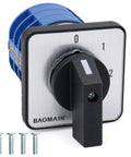 Heavy Duty 40A 660V 4-Position 3-Phase Rotary Cam Switch With 12 Terminals 0-1-2-3 Off-1-2-3 With Mounting Screws