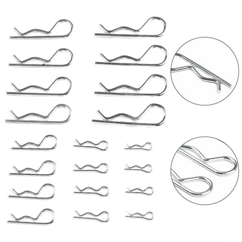 100 Piece Galvanized Carbon Steel R Cotter Pin Kit With Handy Storage Box For Tractor, Trailer, Machinery And Automotive Fastening