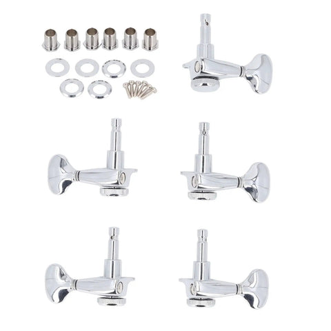 Top Notch Aramox Guitar Locking Tuners 3 Left 3 Right Set With 1:21 Gear Ratio For Smooth Precise Pitch Control Alloy Steel Pegs And Sealed Lubrication For Snappy Easy Installation On Electric Or Acoustic Guitars, six chrome tuners and mounting hardware