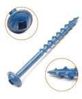 Built Tough 2 Inch Wood Screws With Washer Head Square Drive Coarse Thread Blue Coated Rust Resistant Finish 100 Pack