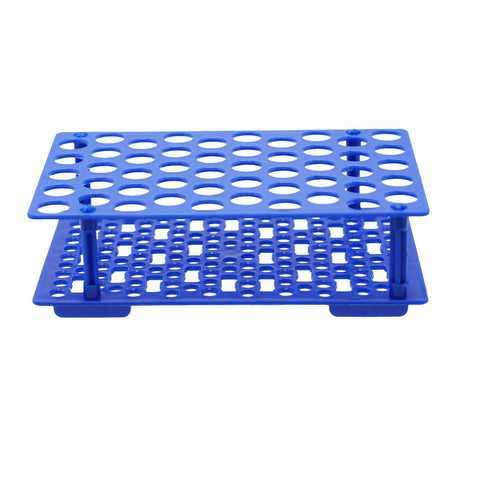 Deep blue Three Pack Test Tube Rack With Fifty Wells, 16mm Hole Diameter, Holds 10ml And 15ml Centrifuge Tubes, Detachable Plastic Lab Stand