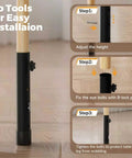 Step-by-step installation guide for Heavy Duty Table Leg Extenders Providing Three Level Height Adjustable Folding Risers.