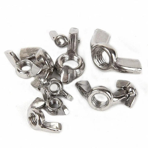Dang Solid Three Piece Din 315 Wing Nuts Heavy Duty Marine Grade 316 Stainless Steel rust resistant hardware for M3 through M10 metric bolts.