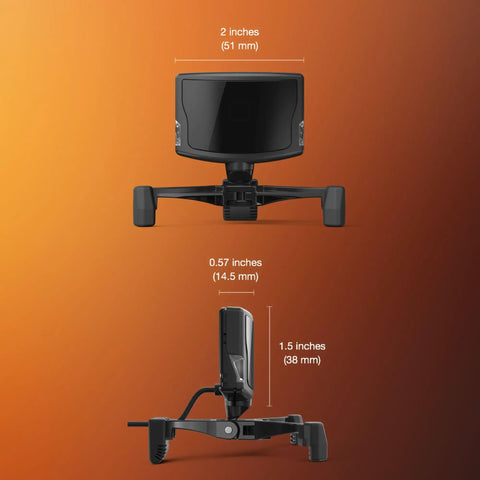 Head Tracking System With 6DOF USB Optical Motion Tracker For PC Gaming front and side view showing dimensions