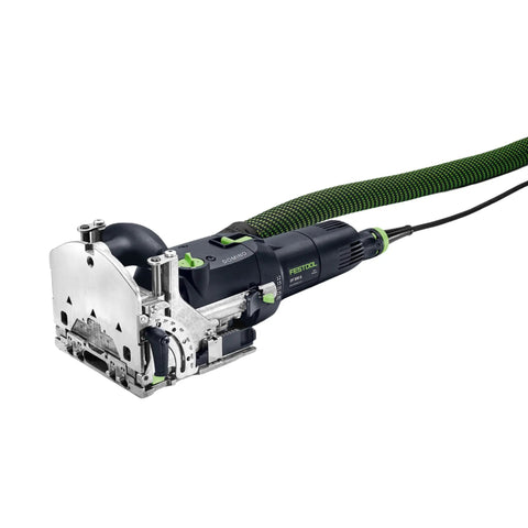Domino Joiner DF 500 Q Mortising Tool With 5mm Cutter Dial Width Adjust And Oscillating Cutting Action New Model Go To For Clean Repeatable Mortises Always, side view
