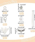 Components of DIY Guardian Angel Pendant Kit With 420 Pieces Beads Tibetan Style Alloy Wings Imitation Pearls Acrylic Beads