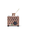 Front view of Turkish Star Design Copper Rectangle Electric Hot Sand Warmer For Coffee And Tea Makers, showing handcrafted pattern.