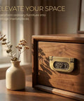 Antique Bronze Rose Flush Pull Handles For Drawers And Cabinets, Hidden Flush Mount Design on wooden cabinet with decor
