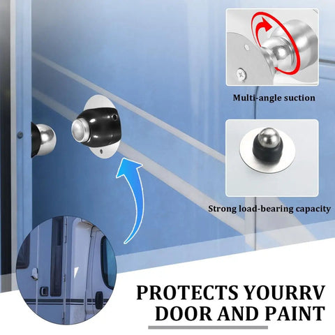 2 Pack Magnetic Door Holder For RV And Camper Must Have Heavy Duty Stainless Steel Door Stopper