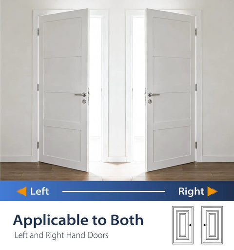 3 Pack 4 Inch Self Closing Door Hinges With 5/8 Inch Radius Corners In Brushed Nickel, Easy Install With Stainless Steel Mounting Screws For Kitchens Bathrooms Garages Offices And Interior Doors, left and right hand doors
